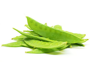 Image showing Snow peas flat green bean 