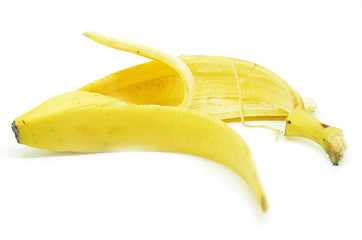 Image showing Peeled yellow banana skin