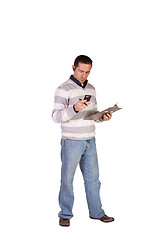 Image showing Casual Businessman With a Clipboard