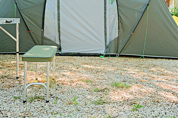Image showing Camping tent in nature in summertime