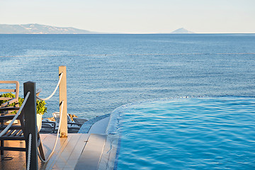 Image showing Azul infinity pool on the sunset