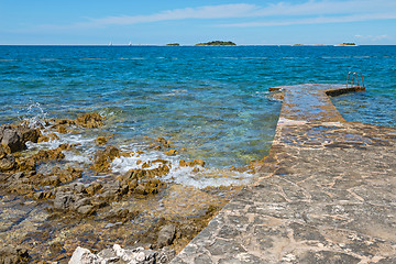 Image showing Pathway on the rocky beach in Istria