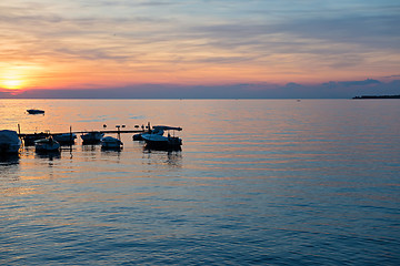 Image showing View of beautiful sunset above the Adriatic sea