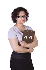 Image showing Beautiful Hispanic Woman With a Clipboard