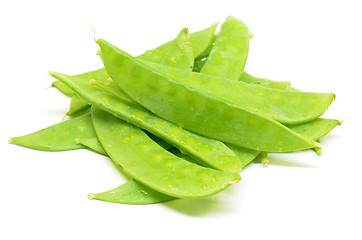 Image showing Snow peas flat green bean