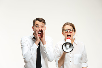 Image showing Listening, Megaphone, Shouting.