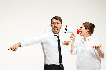 Image showing Listening, Megaphone, Shouting.