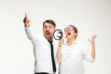 Image showing Listening, Megaphone, Shouting.