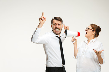 Image showing Listening, Megaphone, Shouting.