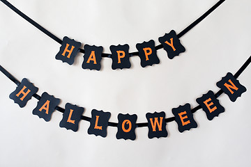 Image showing happy halloween party black paper garland