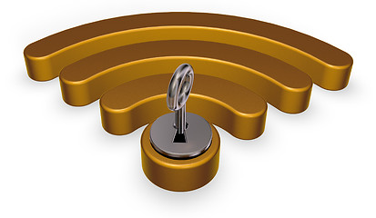 Image showing wifi symbol with keyhole - 3d rendering