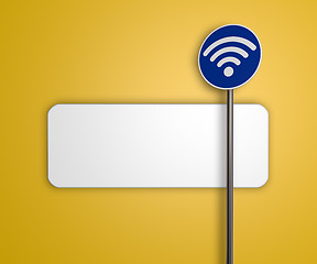 Image showing wifi symbol on roadsign - 3d rendering