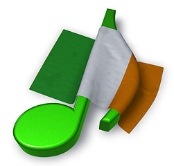 Image showing music note symbol and irish  flag - 3d rendering