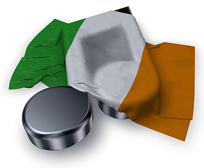 Image showing music note symbol and irish  flag - 3d rendering