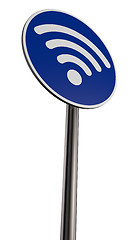 Image showing wifi symbol on roadsign - 3d rendering