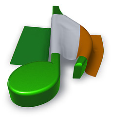 Image showing music note symbol and irish  flag - 3d rendering