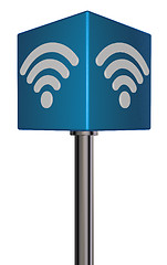 Image showing wifi symbol on cube - 3d rendering