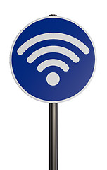 Image showing wifi symbol on roadsign - 3d rendering