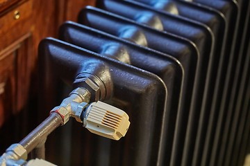 Image showing Radiator with tiled wall