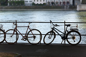 Image showing Bicycles on a street