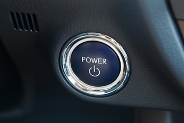 Image showing Power button of a car