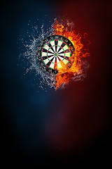 Image showing Darts sports tournament modern poster template.