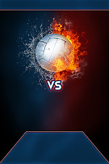 Image showing Volleyball sports tournament modern poster template.
