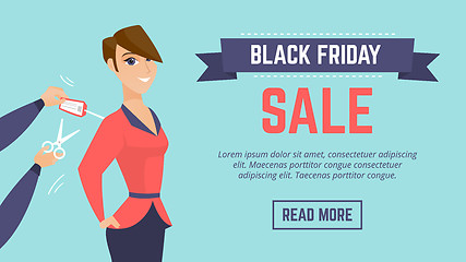 Image showing Black Friday sale modern poster template.