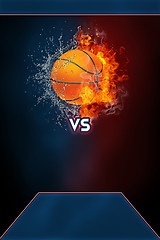 Image showing Basketball sports tournament modern poster template.
