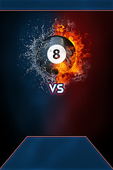 Image showing Billiards sports tournament modern poster template.