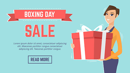 Image showing Boxing day sale event web page template.