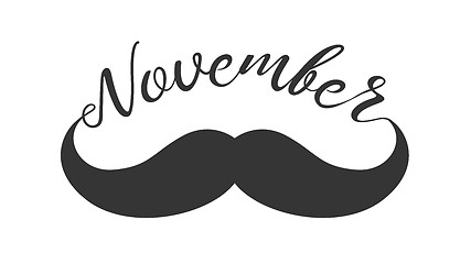 Image showing Moustache and hand lettered phrase November.