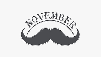 Image showing Moustache and hand lettered phrase November.
