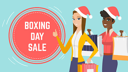 Image showing Boxing day sale event web page template.