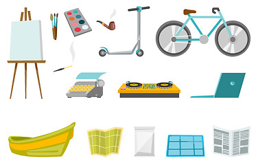 Image showing Art sport technology vector illustrations set.