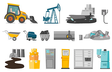 Image showing Industrial vector cartoon illustrations set.