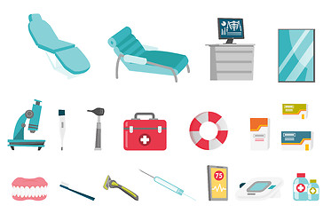 Image showing Medical equipment vector cartoon illustrations set