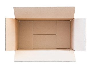 Image showing Opened empty carton box