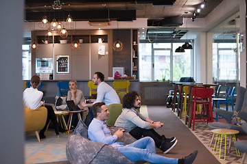 Image showing startup Office Workers Playing computer games