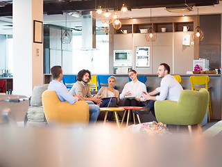 Image showing Startup Business Team At A Meeting at modern office building