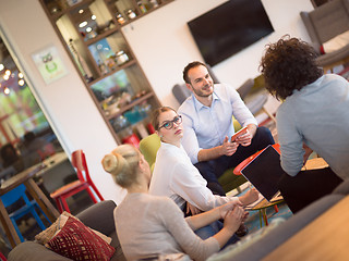 Image showing Startup Business Team At A Meeting at modern office building