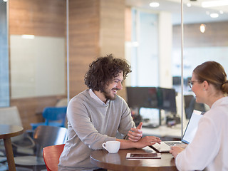 Image showing startup Business team Working With laptop in creative office