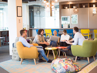 Image showing Startup Business Team At A Meeting at modern office building