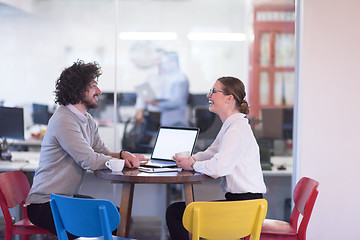 Image showing startup Business team Working With laptop in creative office