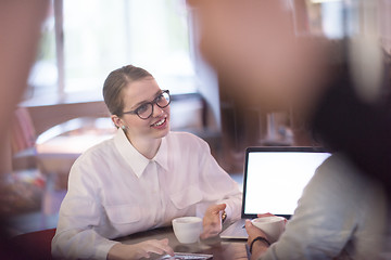 Image showing startup Business team Working With laptop in creative office