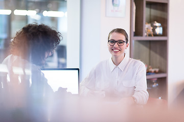 Image showing startup Business team Working With laptop in creative office