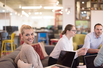 Image showing Startup Business Team At A Meeting at modern office building