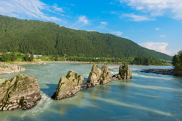 Image showing Fast mountain river Katun