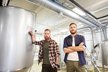 Image showing men at craft brewery or beer plant