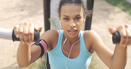 Image showing Determined sportswoman working out